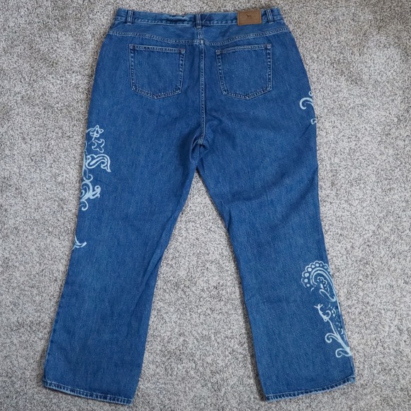 Lauren Ralph Lauren Jeans Women Plus 18W Blue Paisley Graphic Print Denim Y2K - Picture 3 of 9
